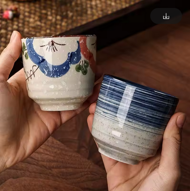Tokyo Vault™ Japanese Hand-Painted Ceramic Cup – Tea, Sake & Wine